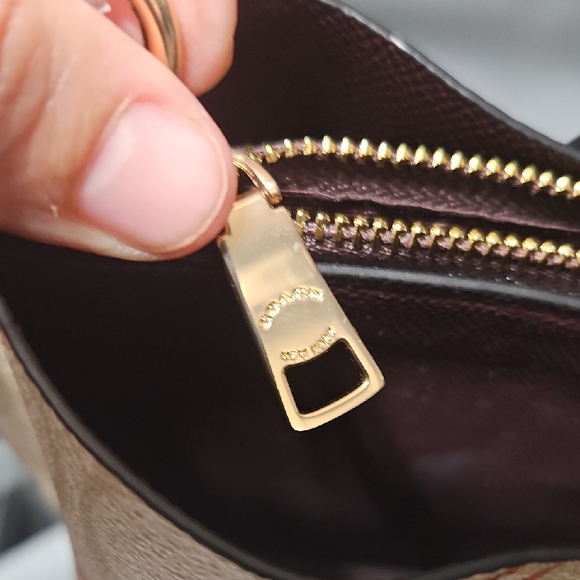 COACH EUC STARS AND HEARTS Tan and Brown Signature Canvas Crossbody - Picture 10 of 13